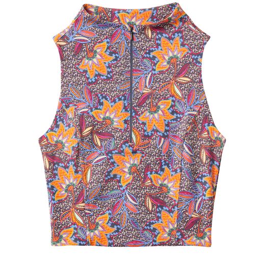 TravisMathew Women's Sunfire Sleeveless 1/2 Zip Mock Neck Polo