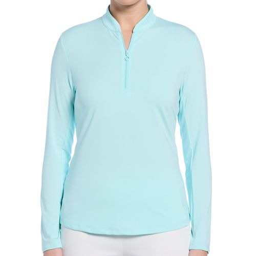 Ben Hogan Women's Sun Protection Long Sleeve 1/4 Zip Blade Collar Polo
