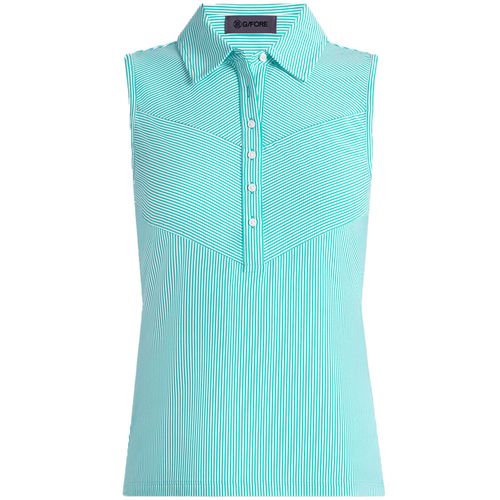 G/FORE Women's Fine Tech Engineered Stripe Sleeveless Polo