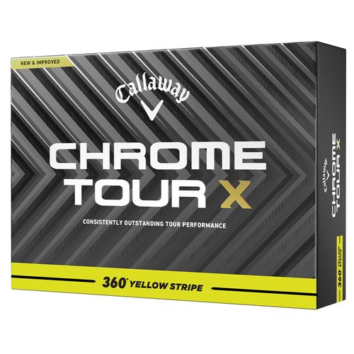 Callaway Chrome Tour X 360 Yellow Stripe Golf Balls