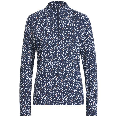 adidas Women's Ultimate365 Printed Long Sleeve 1/4 Zip Mock Neck Polo