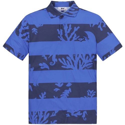 WAAC Men's Athletic Fit Ocean Block Polo Shirt