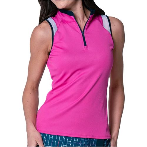 Lucky in Love Women's Color Block 1/4 Zip Tank Top