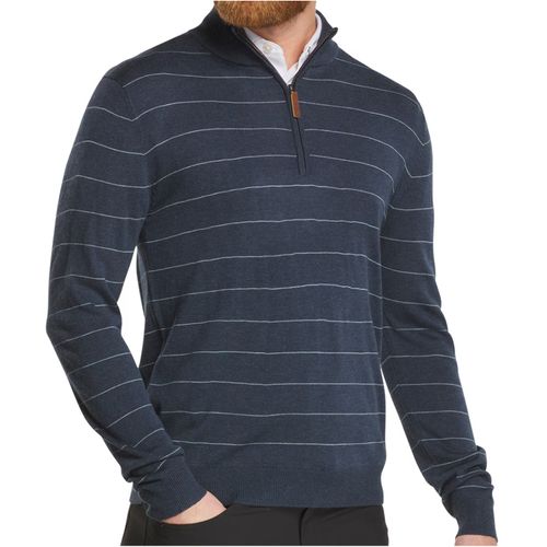 FootJoy Men's Wool Heather Stripe 1/4 Zip Sweater