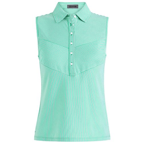 G/FORE Women's Paneled Stripe Tech Pique Sleeveless Polo