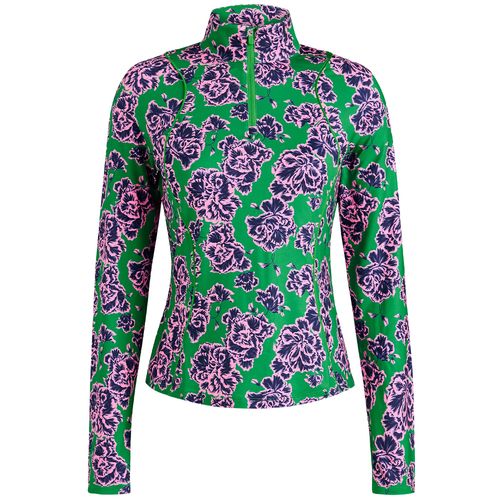 G/FORE Women's Stamped Floral Tech Jersey 1/4 Zip Pullover