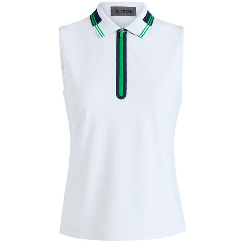 G/FORE Women's Contrast Tech Pique Sleeveless Polo