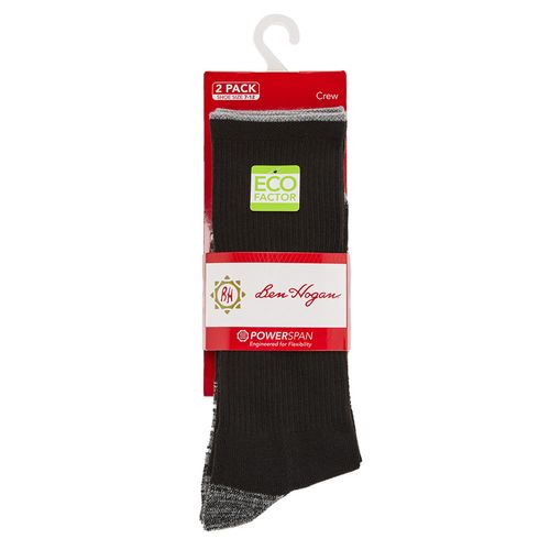 Ben Hogan Contrast Sole Crew Socks - 2 Pack