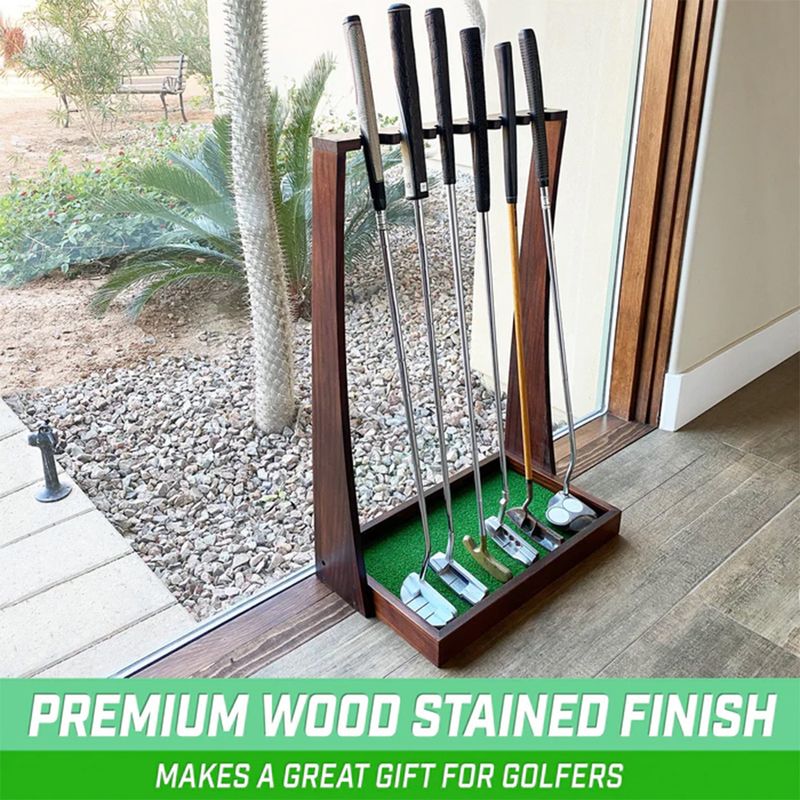 GoSports Wooden Golf Putter Stand - Thumbnail 4