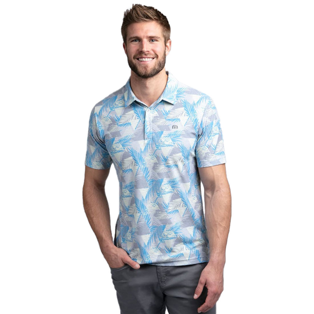 TravisMathew Mens Brodeo Polo Blue Nights//Micro Chip Large
