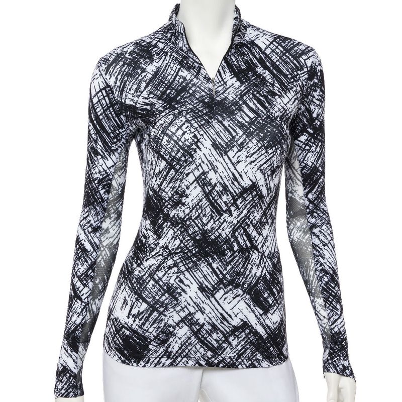 Download EP Pro Women's Bicolor Crosshatch Print Long Sleeve Zip ...