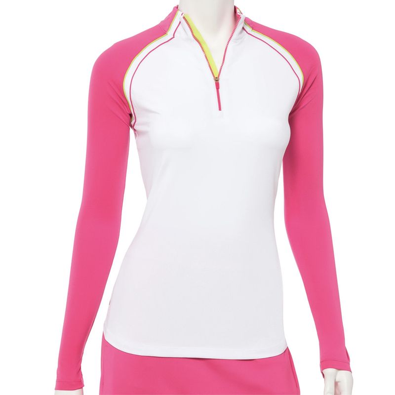 Download EP Pro Women's Color Blocked Long Sleeve Zip Mock Polo ...