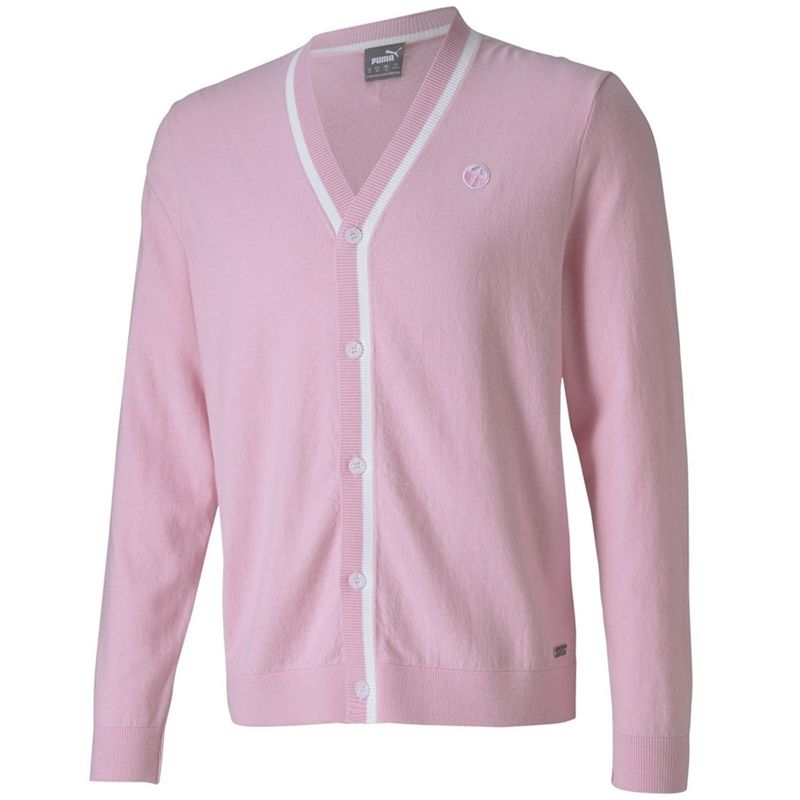 mens pink cardigan sweater
