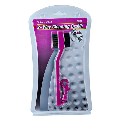 JEF World of Golf Pink 2-Way Cleaning Brush
