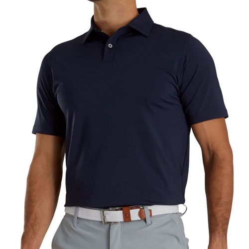 FootJoy Men's Athletic Fit Solid Lisle Self Collar Polo