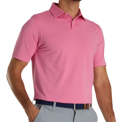 FootJoy Men's Athletic Fit Solid Lisle Self Collar Polo