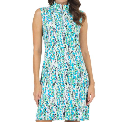 IBKUL Women's Sleeveless Mock Dress - Kamila Print