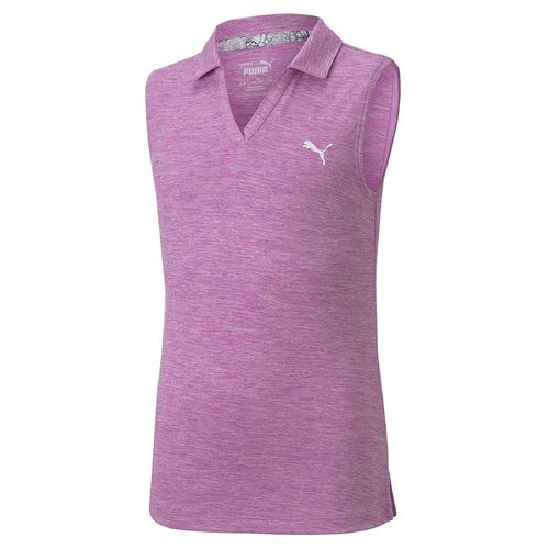 PUMA Girls' Heather Sleeveless Polo