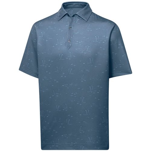 FootJoy Men's Tropic Golf Print Lisle Self Collar Polo