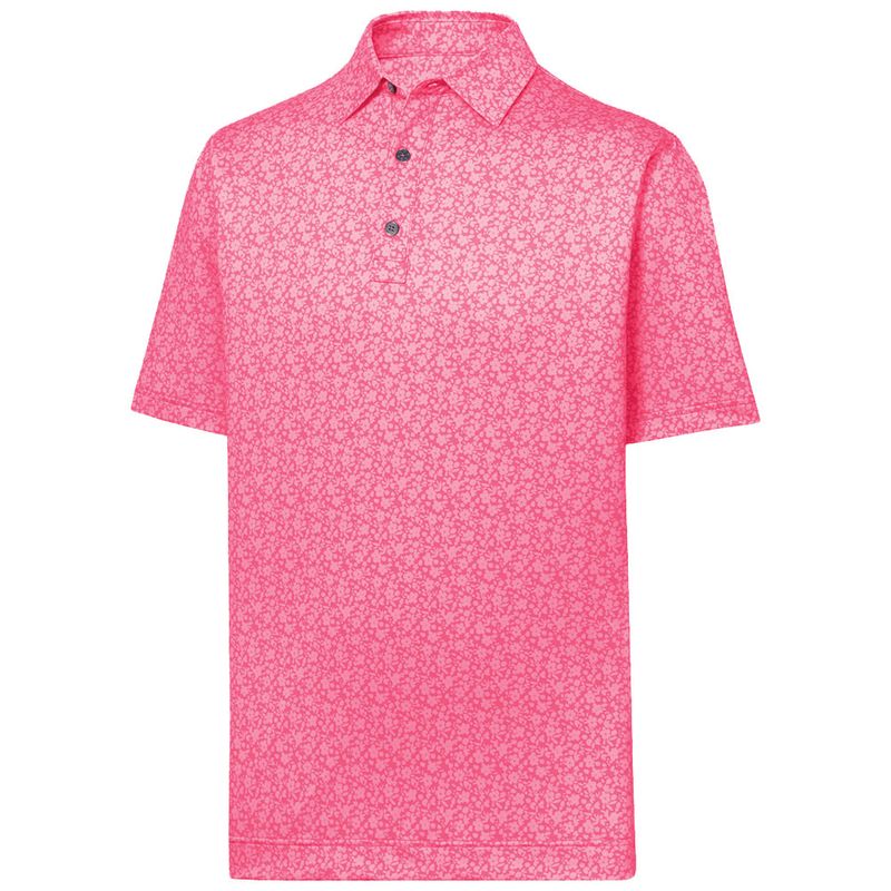 FootJoy Men s Painted Floral Lisle Self Collar Polo Worldwide Golf