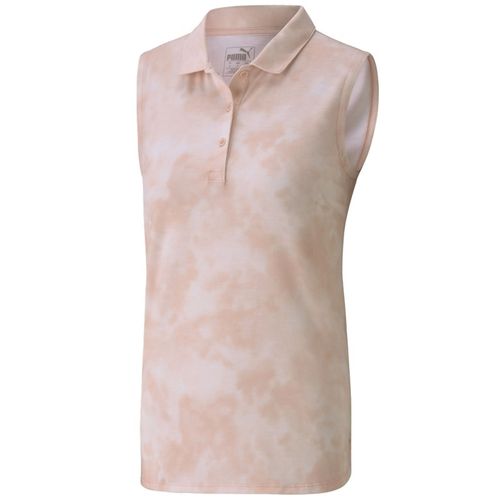 PUMA Women's Floral Dye Sleeveless Golf Polo