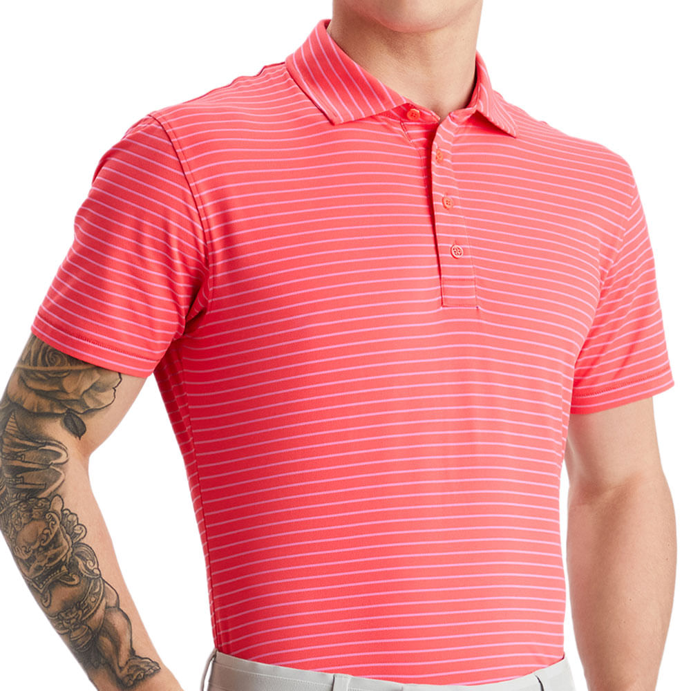 G/FORE Men's Script Stripe Tech Jersey Polo - Worldwide Golf