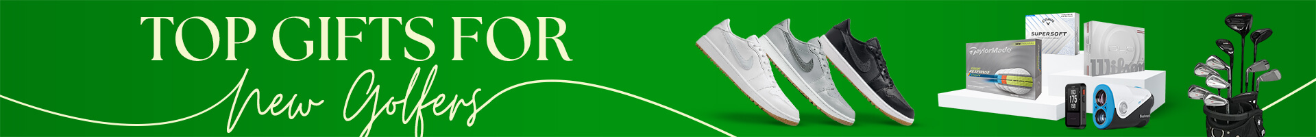 Shop a variety of gifts for new golfers. 