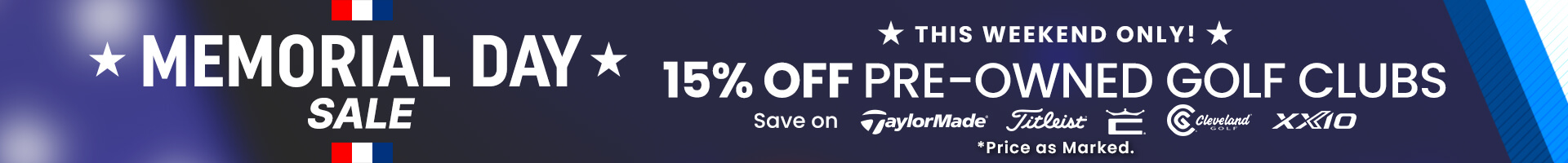 Memorial Day Used Golf Club Sale