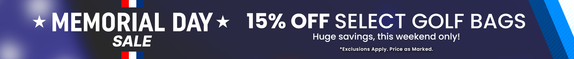 Memorial Day Golf Bag Sale