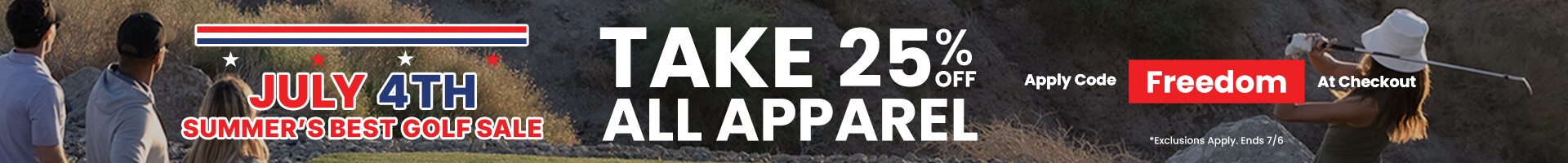 4th of July Golf Apparel Sale