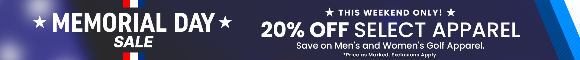 Memorial Day Golf Clothing Sale